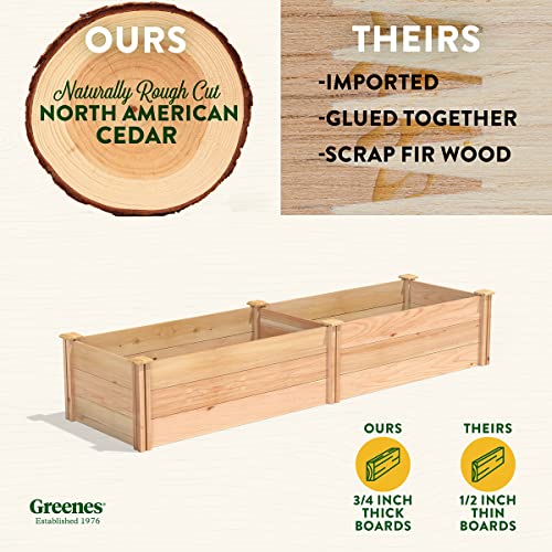 Greenes Fence Premium Cedar Raised Garden Bed, 2\' x 8\' x 16.5\" - Made in USA with North American Cedar