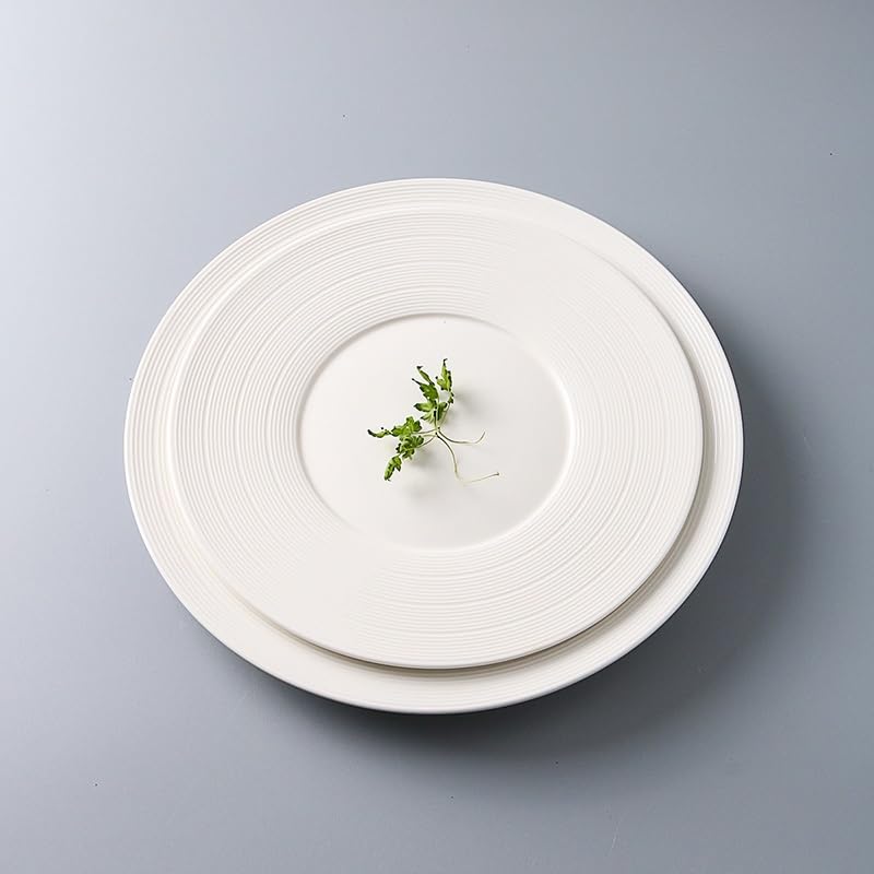 Talerz obiadowy Hans zachodni płytki okrągły talerz na makaron francuski wzór Hansa kreatywna zastawa stołowa do restauracji, czysty biały deser salaterka kuchenna