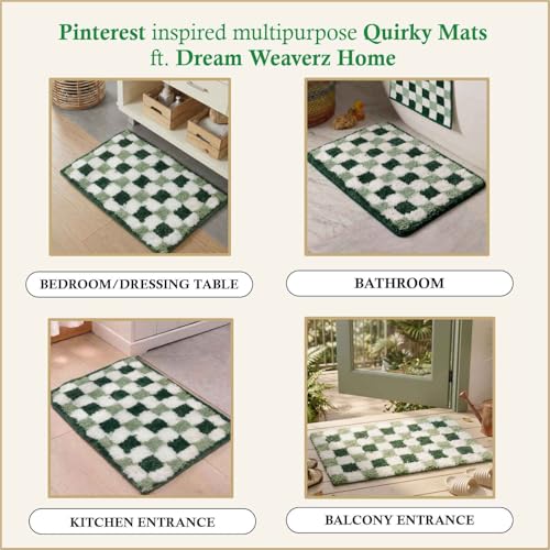 Image of Dream Weaverz 2000 GSM Super Soft Microfiber Bath Mat 40x60 cm | Ultra Absorbent Anti-Skid Quick Dry Bathroom Rug | Floor Mat for Bathroom, Bedroom, Kitchen, Home | Cute Design Bathmat