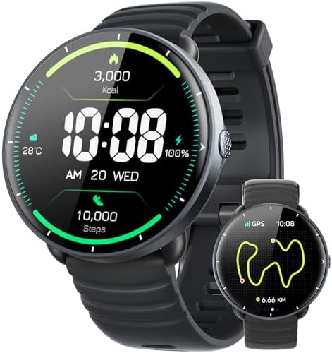 Parsonver Swimming Smart Watch, 5ATM Waterproof for Pool & Open Water, Built-in GPS & Compass, AMOLED Screen Fitness Tracker with 100+ Sports Modes, Heart Rate & Sleep Monitor, AI Swim Analysis, Black