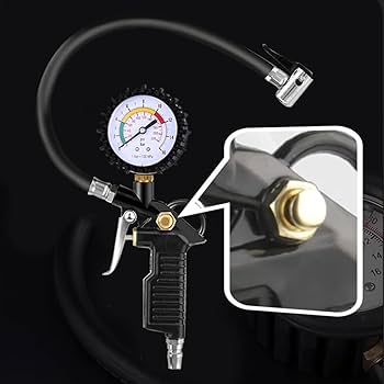 Amazon | 車のタイヤ圧ゲージ220 PSIタイヤインフレーター、90度