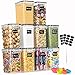 1.6L Vorratsdosen 10 Set, Aufbewahrungsbox Kuche Organizer, Luftdicht Vorratsbehalter mit Deckel, Musli Schuttdosen, Vorratsglaser für Nudeln, Kaffeebohnen, Mehl, Zucker, Cornflakes - BPA Frei