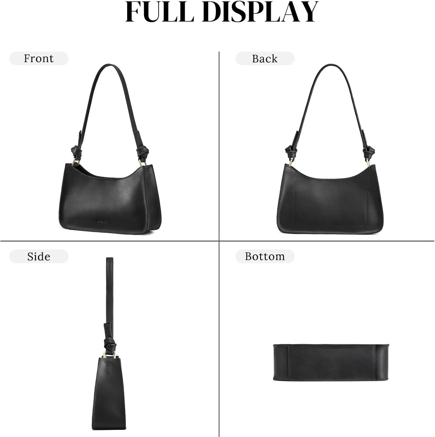 S-ZONE Leather Shoulder Bags for Women Small Shoulder Purse Handbags Clutch Hobo Bag Cute Purses - Image 7