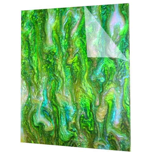 Image of Pearl Glitter Cast Acrylic Sheet, Green, 12x8 Inch, 1 | 1 /8 Inch Thickness, Sparkly Water Stream Pattern, For Laser Cutting, For Laser Engraving, For Crafts & DIY Projects