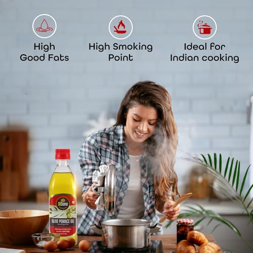 Image of DiSano Olive Pomace Oil 500ml, Ideal for all Indian Cooking and Deep Frying (Pack of 2)