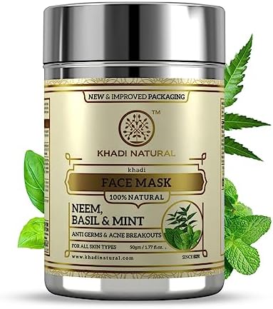KHADI NATURAL Neem, Basil and Mint Anti Acne Face Mask, 50g