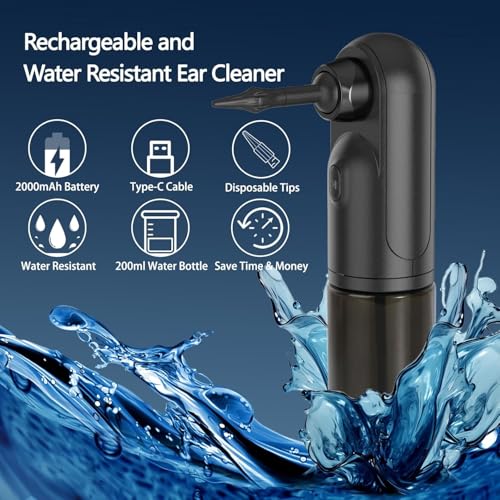 Ear Wax Removal Kit MLriyl Electric Auditory Cleaner with 4 Modes Water Powered Irrigation System 12 Reusable Tips Earwax Remover Tool USB Rechargeable Safe Hygiene Machine - Image 2