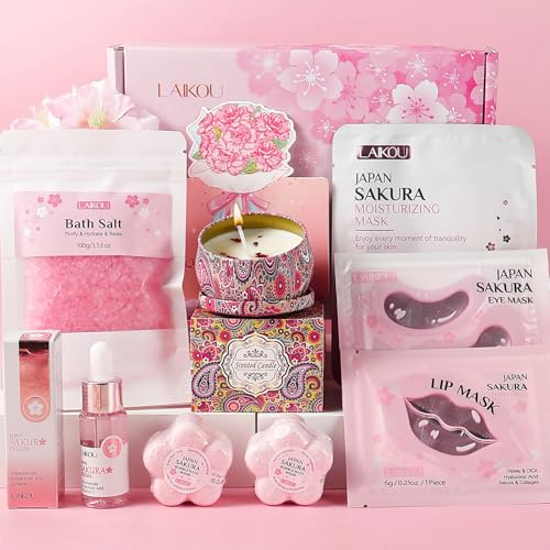 LAIKOU Sakura Set de Regalo Mujer spa Relax, 8 piezas Cuidado