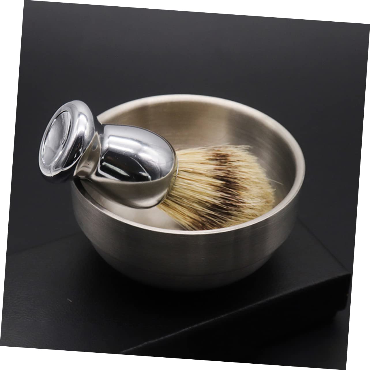 2pezzi Barba Uomo Ciotola Per Sapone in Acciaio Inossidabile e Pennello Da Barba Professionale Strumenti Da Per Uso Domestico