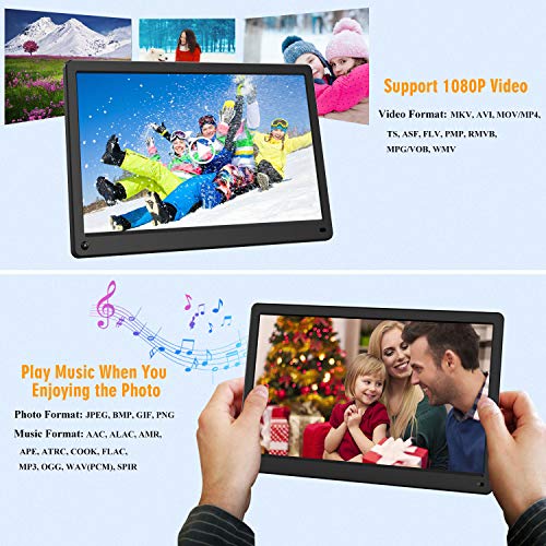 15.6 inch Digital Picture Frame, 1920x1080 IPS Screen Digital Photo Frame with 32G SD Card and Wall Mount, Motion Sensor, Auto Power On/Off, Music Support 1080P Video, SD Card and USB - Thumbnail 4