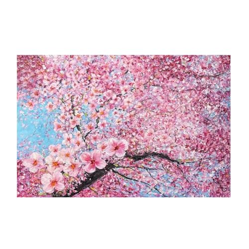 Décoration murale paysage fleurs de pêcher pour illuminer votre salon