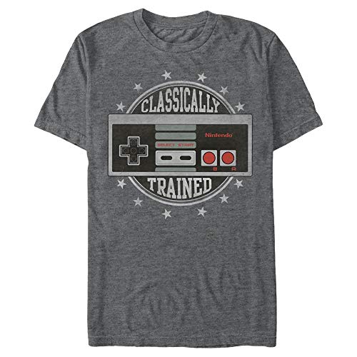 Nintendo Classically Trained Mens Graphic T Shirt Charcoal Heather Large