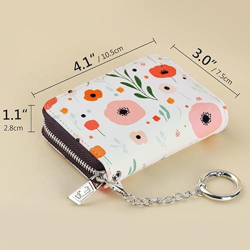 Miniatura 160 de FurArt - Cartera para tarjetas de crédito, soporte para tarjetas con cremallera para hombres y mujeres, bloqueo RFID, cartera con llavero