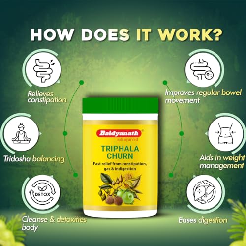 Baidyanath Triphala Churna | Helps Relieve Constipation | Quick Acidity & Gas Relief | Enriched with Amla - 500gms (Pack of 2) - Image 2