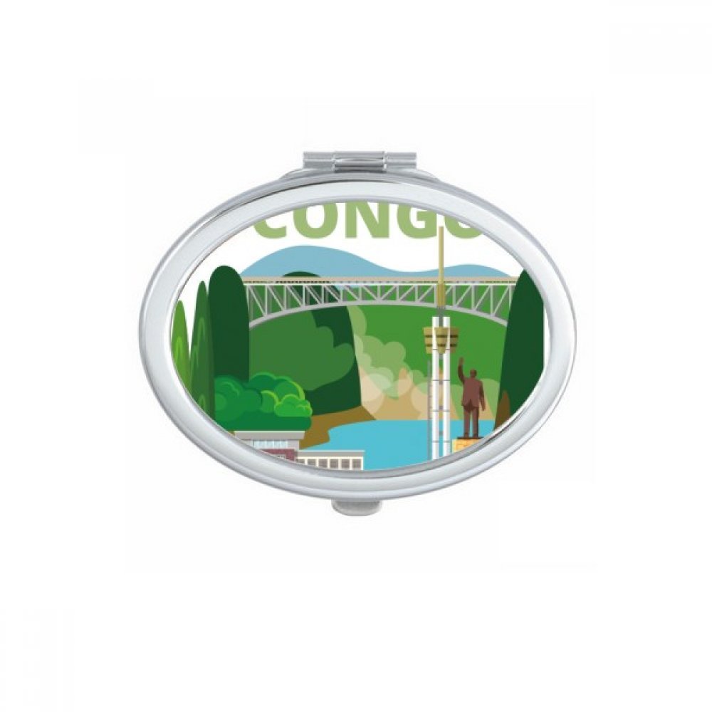 Miroir de poche portable ovale mignon petit miroir main multicolore