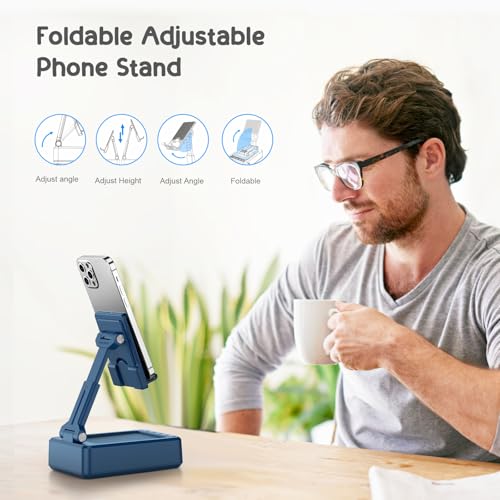 Support pliable pour téléphone TechGlow avec haut-parleur Bluetooth et powerbank bleu - 4