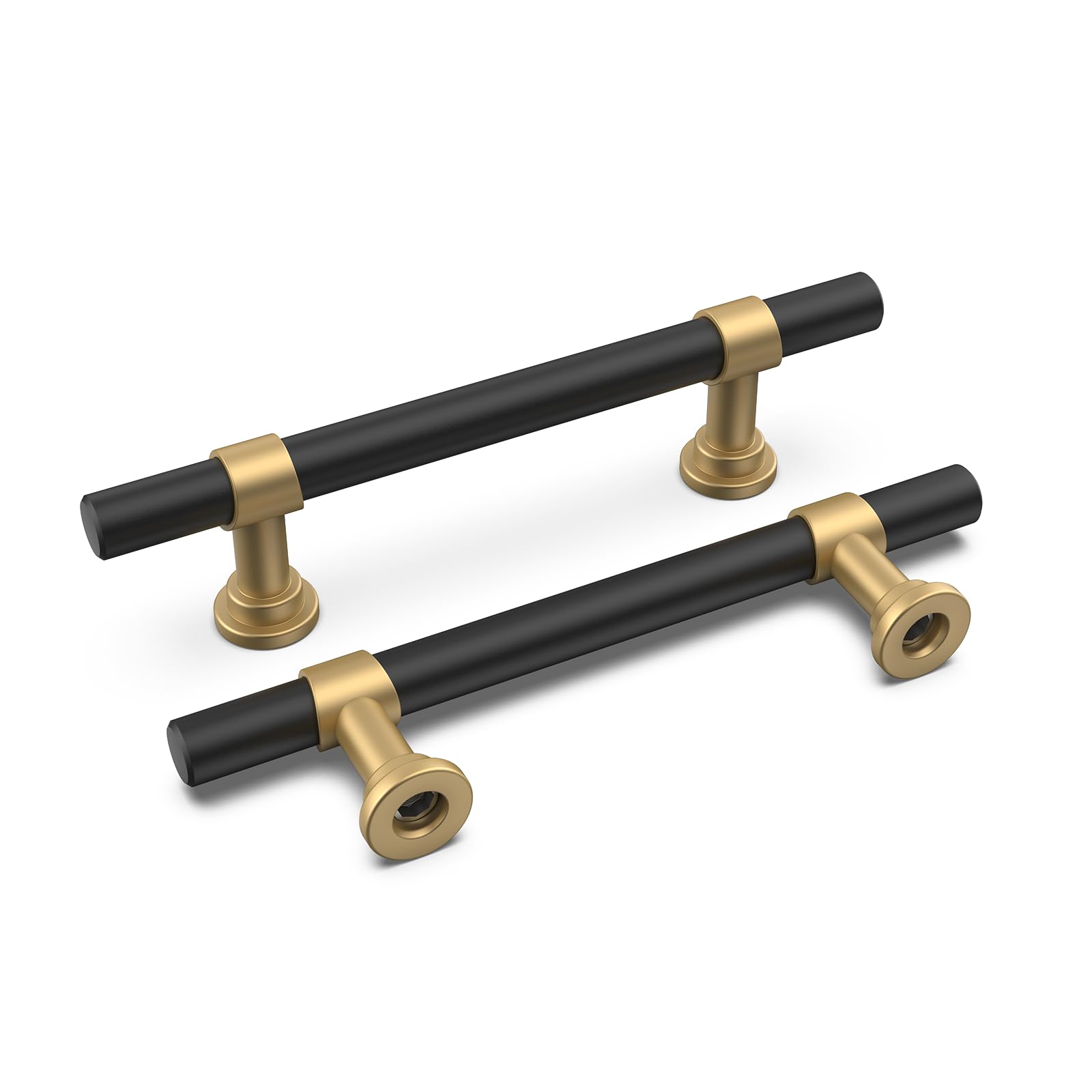 goldenwarm 10 Pack Black and Gold Kitchen Handles Drawer Pulls