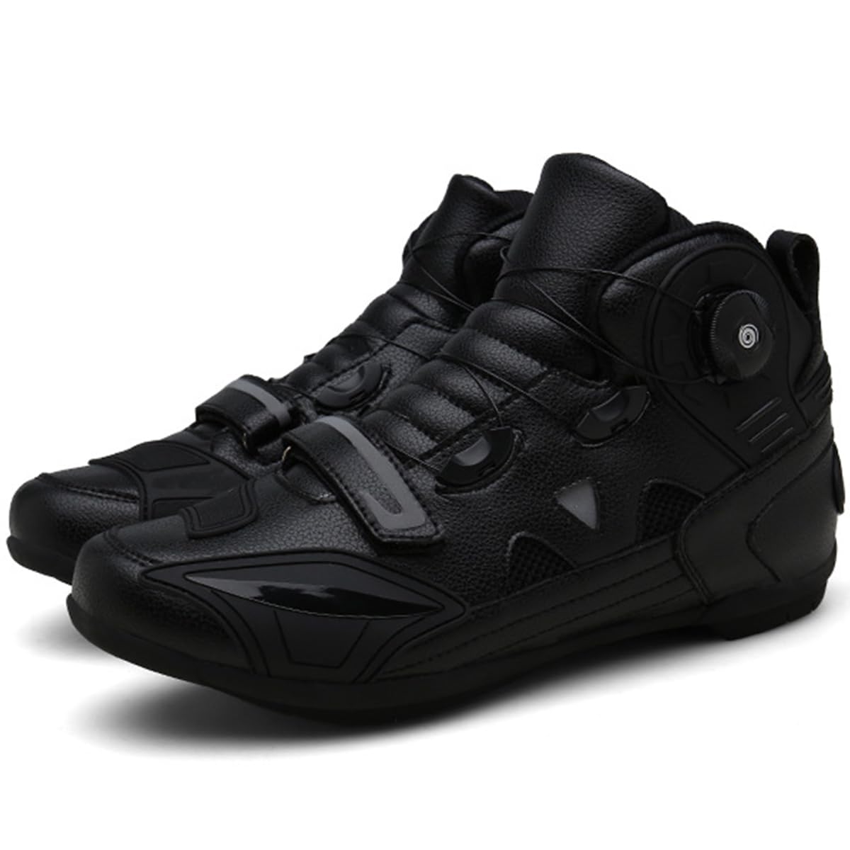 Stivali da Moto in Pelle Uomo Scarpe da Moto da Motocross | Stivali da Street Casual, Antiscivolo, Resistenti e Comode, Traspiranti, Rinforzate, Supporto alla Caviglia