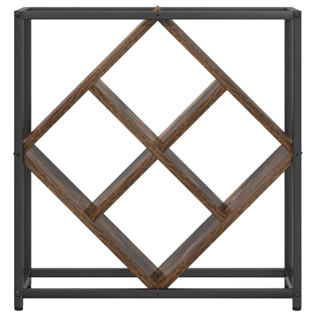 Portabottiglie per 16 bottiglie, in legno di rovere affumicato, moderno, organizer per cucina, sala da pranzo, soggiorno, cantina, bar di casa, portabottiglie