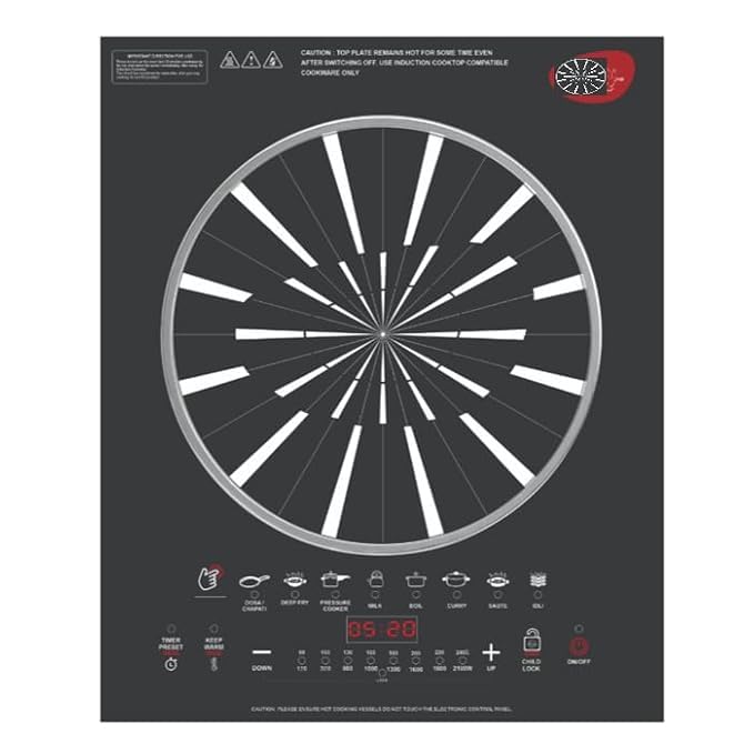 Image of J K b K - Induction Cooktop Upper Body Panel Only Compatible with Pigeon Sleek /Slim Replacement Top Glass Body No Heating Element (No Coil, No PCB, No Base) Not a Full Induction Cooktop