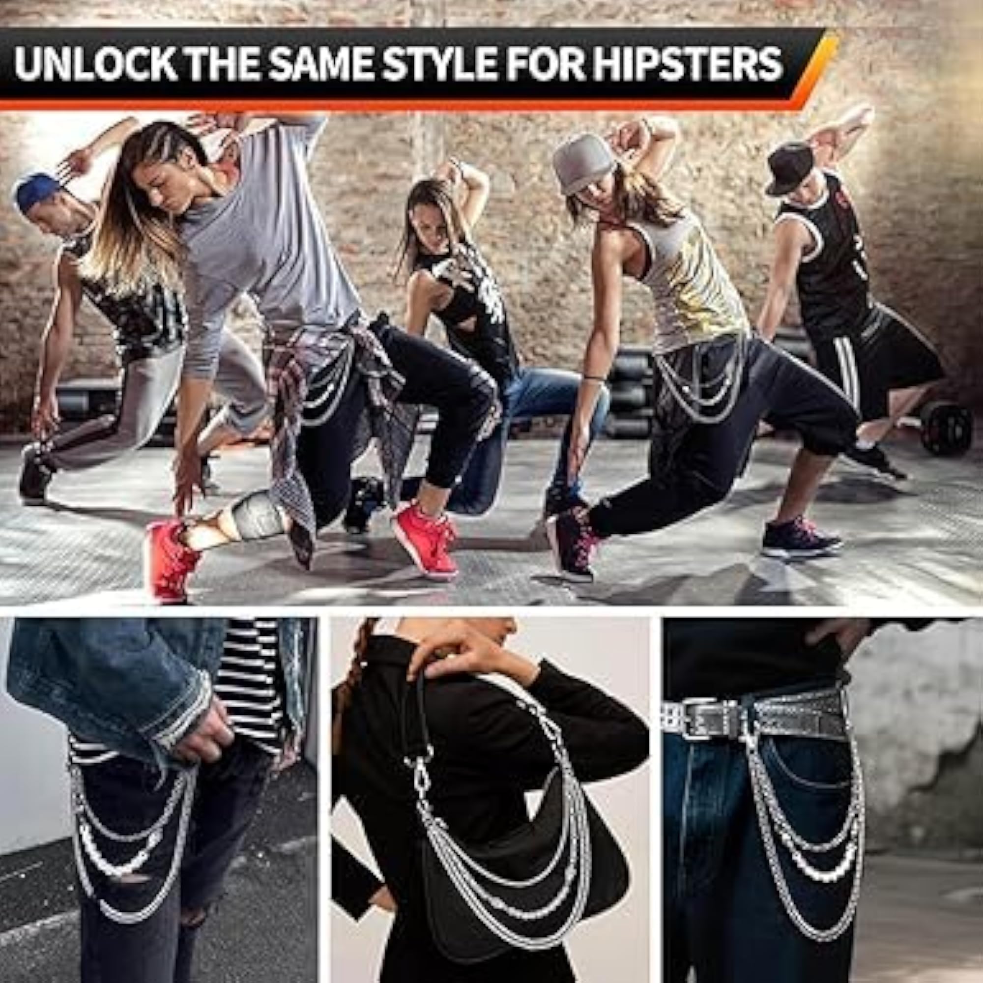 Men's Stainless Steel Wallet Chain Accessory