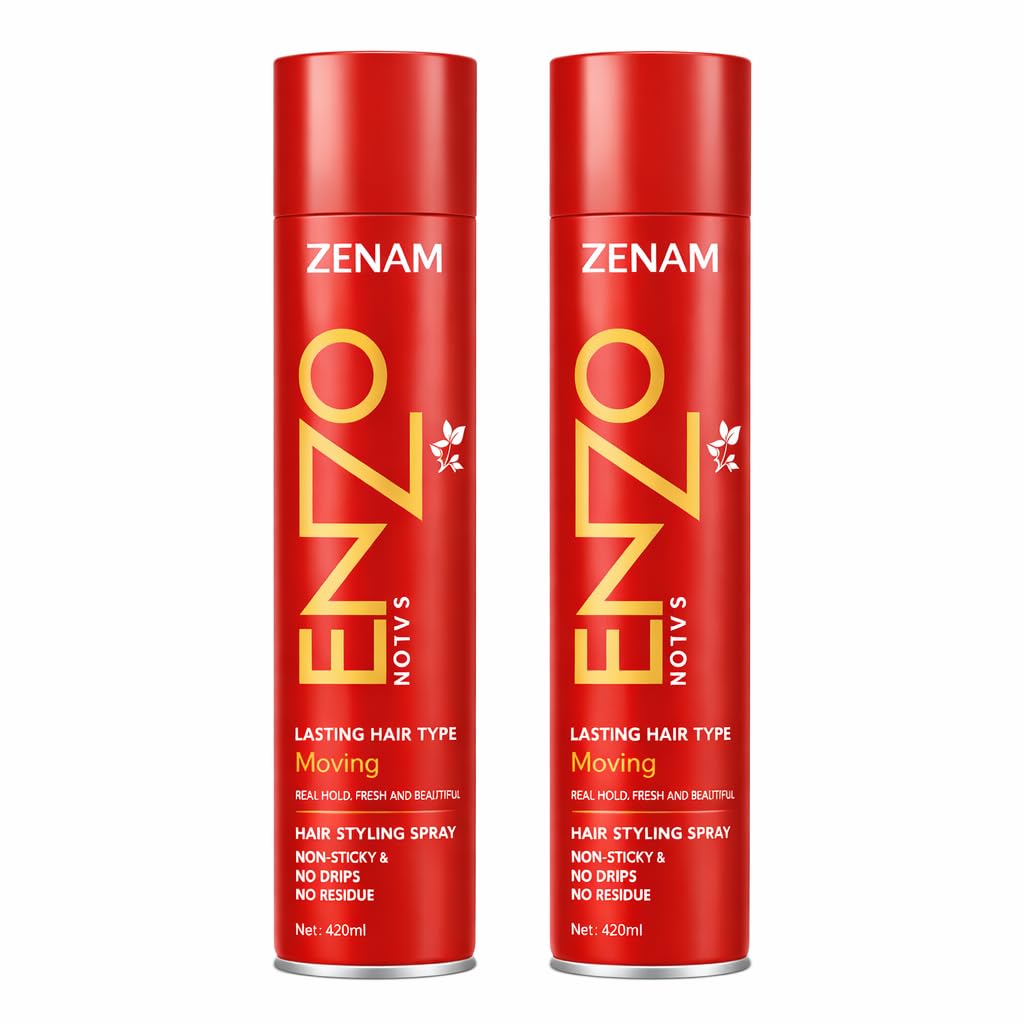 ROODILES Enzo Super Hold Hair Spray For Men & Women of All Hair Types | Professional Hair Styling Spray with No Hair Stiffness, Natural Finish & Strong Hold (420 ML, Pack of 2)-image-21