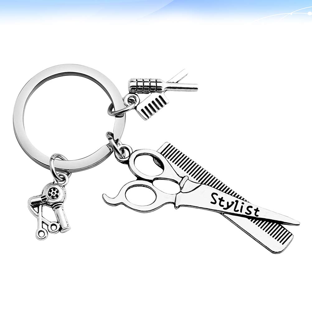 1 x keyring, hair dryer, combs, scissors, pendant, keyring, hanging ornament, for hairdresser hairdresser - Image 4
