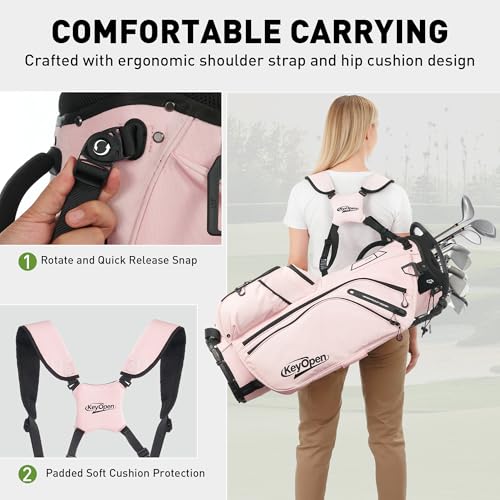 KeyOpen 14-Way Lightweight Golf Stand Bag