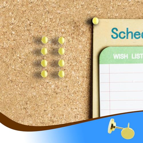 Image of CHENJIN 30PCS Zinc Alloy Round Studs Gold 11x16mm Hanging Studs Metal Flat Head Thumbtacks Photo Hanging Wall Studs for Cork Board Cubicles Bulletin Boards Poster Fixing