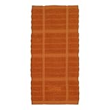 All-Clad Textiles 100-Percent Combed Terry Loop Cotton Kitchen Towel, Oversized, Highly Absorbent and Anti-Microbial, 17-inch by 30-inch, Solid, Tangerine Orange