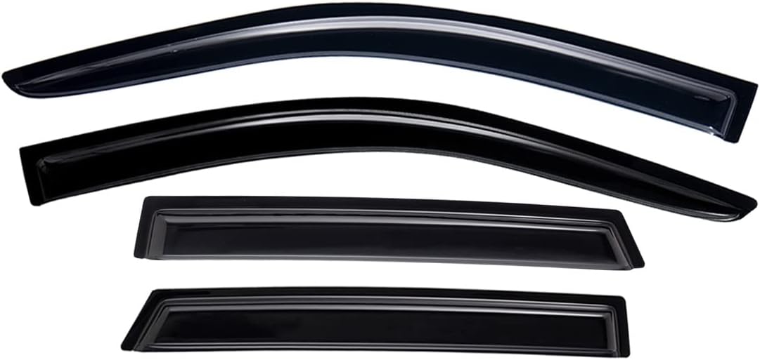 Lightronic Extra Durable Outside-Mount Auto Vent Window Visor, Fits 2017-2025 Mazda CX-5, UV Protection Rain Guard, Original Wind Deflector, No-Drill Easy Install, Dark Smoke, 4-Pcs