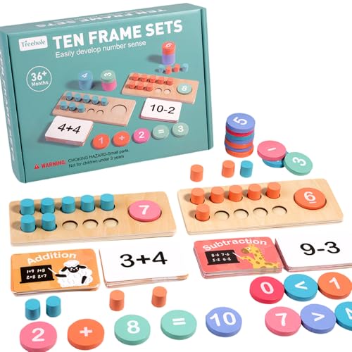 Montessori - Juguete de madera para aprender a contar los números, juguete educativo, juego de enchufes, juguete educativo para matemáticas para niños a partir de 3, 4, 5, 6 años, regalo para niños y