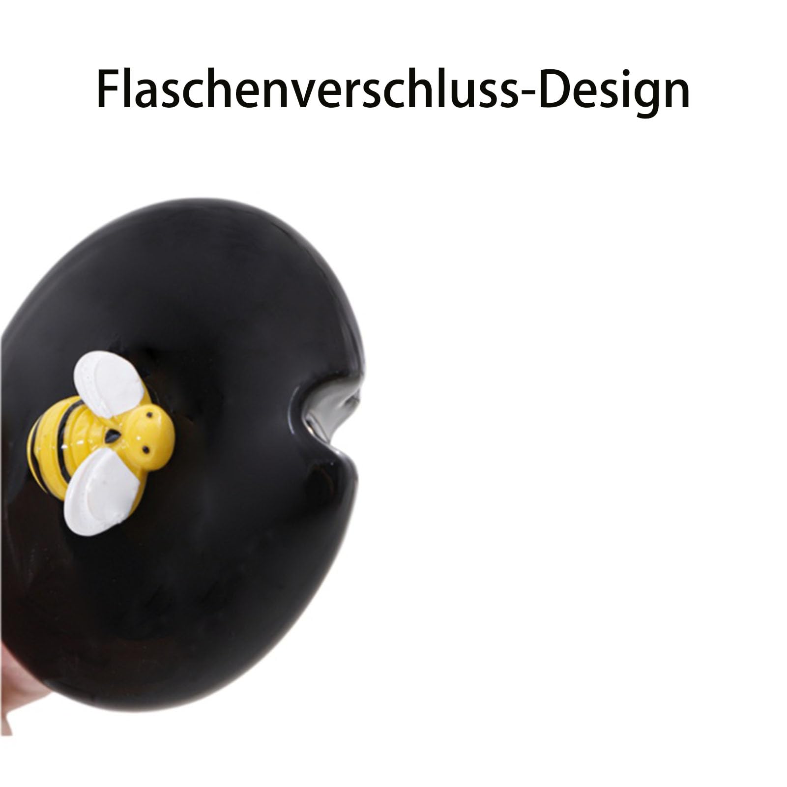 Generisch Honigspender - Honigglas mit Honiglöffel - Honiggläser - Keramikdose mit Deckel - ideal für die Aufbewahrung von Honigwaben, Marmelade
