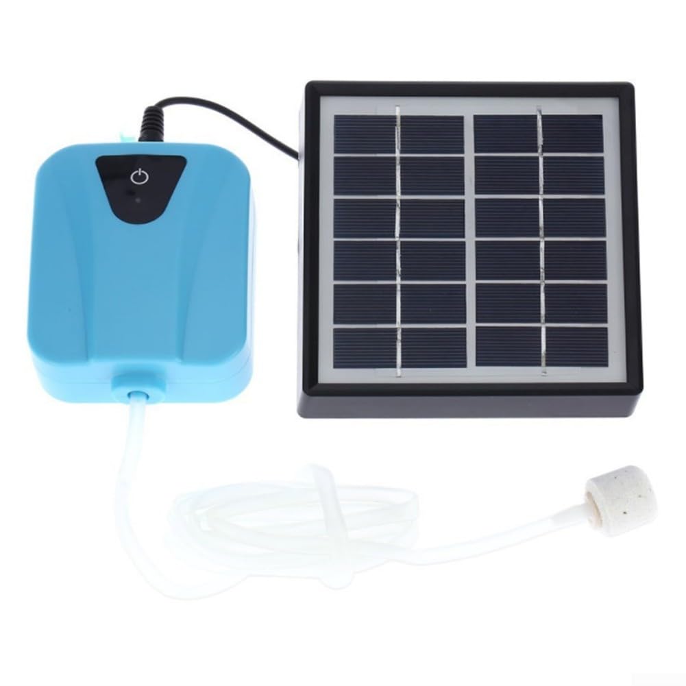 Ossigenazione solare, flusso d'aria da 2 l/min, struttura in ABS, per laghetti e acquari esterni, alimentato a energia solare con ricarica di backup DC