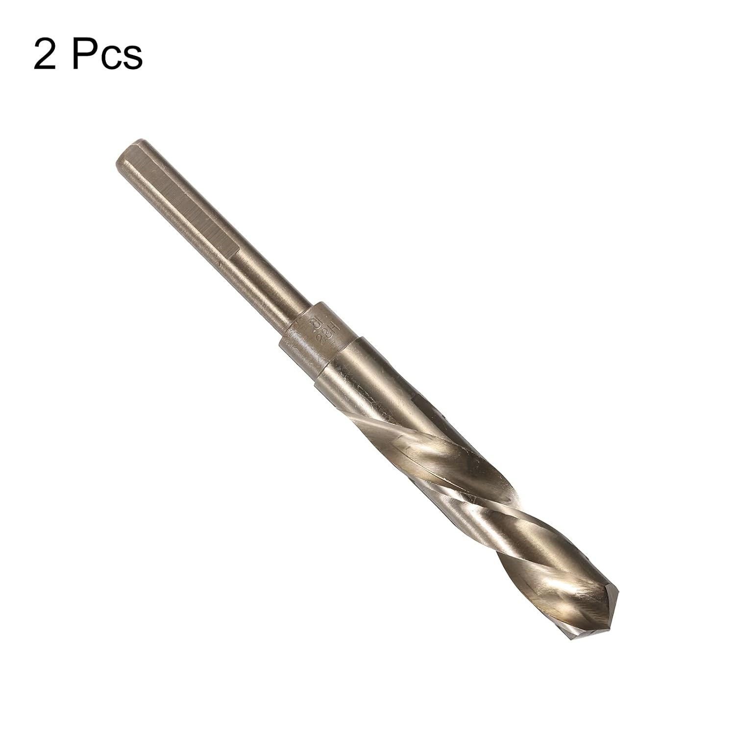 uxcell 2pcs Reduced Shank Twist Drill Bits 16mm Black Nitride & Gold Titanium Coated High Speed Steel 6542 with 10mm Shank for Stainless Steel Alloy Metal Plastic Wood