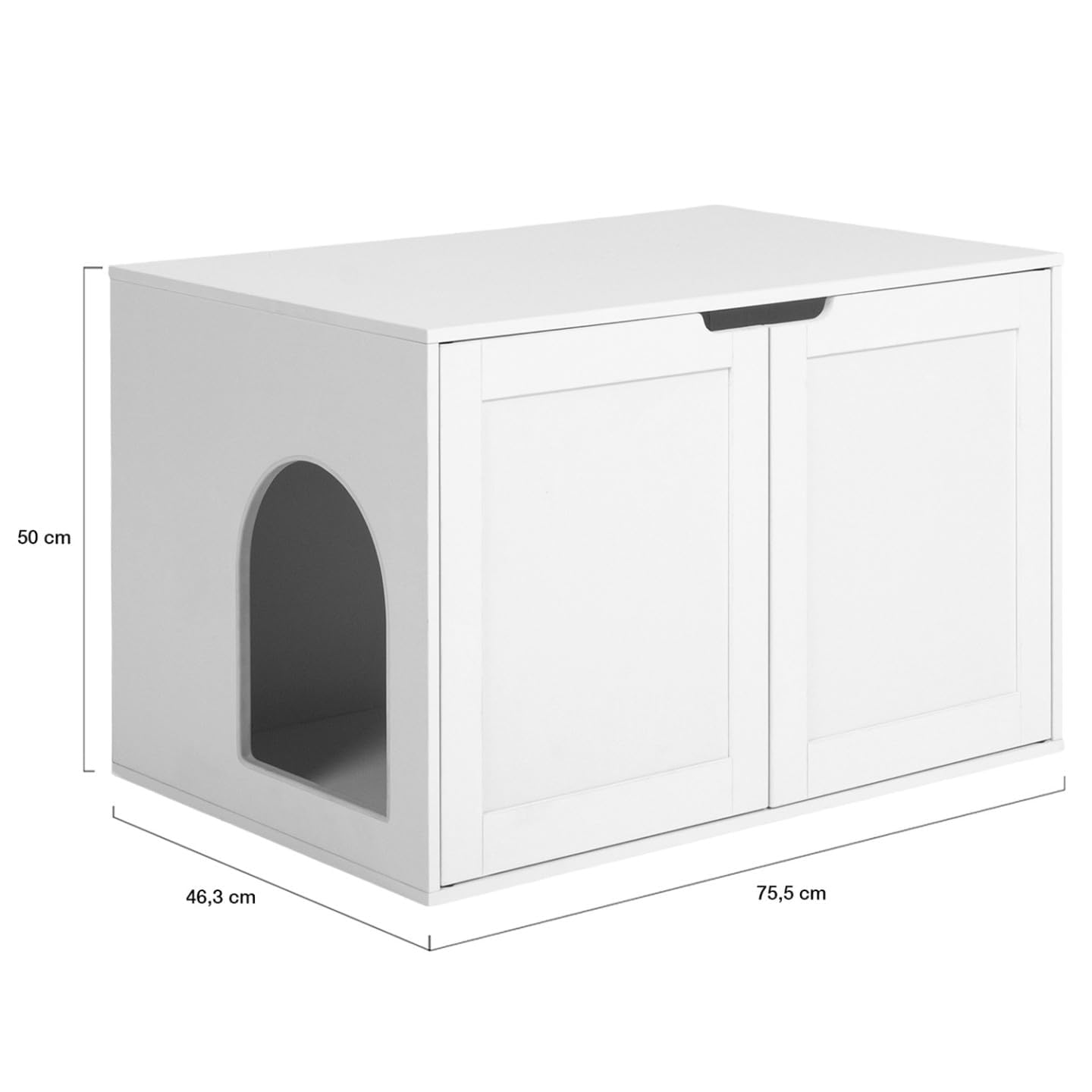 IDMarket - Caja de arena para gatos – escondite con puertas dobles, color blanco