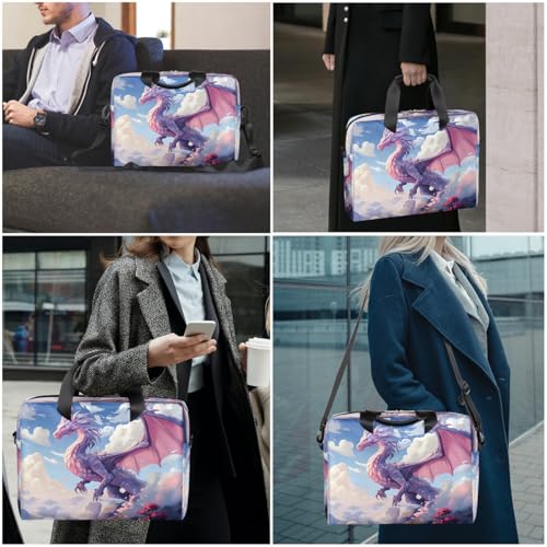 Maletín para laptop 15.6-16 pulg rosa con diseño dinosaurio miniatura 2