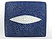 Pelgio Genuine Stingray Shagreen Skin Leather Bifold Wallet (Blue)