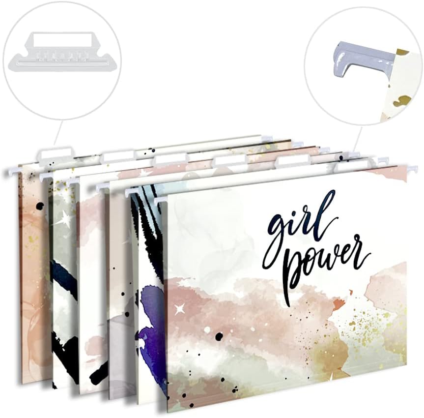 GOGODUCKS Decorative Hanging File Folders, Letter Size with 1/5-Cut Adjustable Tab Durable Three Cute Design Assorted, 12pcs Per Box (ARTDECO)