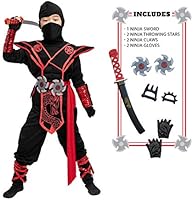 Ninja Dragon Red Costume Outfit Set for kids Halloween Dress Up Party