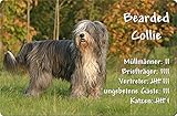 bearded collie notfellchen  +++ BEARDED COLLIE - Metall WARNSCHILD Schild Hundeschild Sign - BDC 01 T4