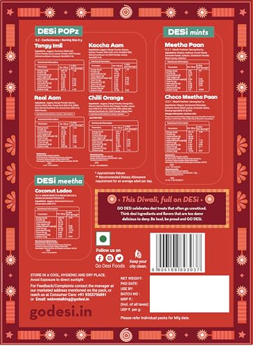 Image of GO DESi Shubh Diwali Gift Hamper,Value Pack,Bhai Dooj Gift For Brother And Sister,Coconut Ladoo,Diya,Meetha Paan,Diwali Gifts For Family And Friends