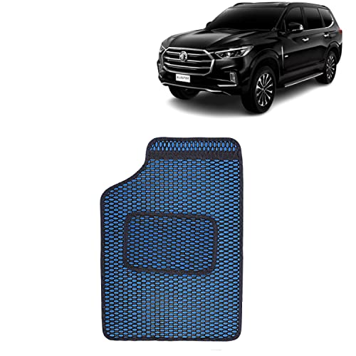 Image of Kingsway Dotted Design Car Floor Foot Mats Universal Fit for Morris Garages (MG) Gloster, Model Year : 2020 Onwards, Water and Dustproof, Color Blue, Set of 5 Pieces