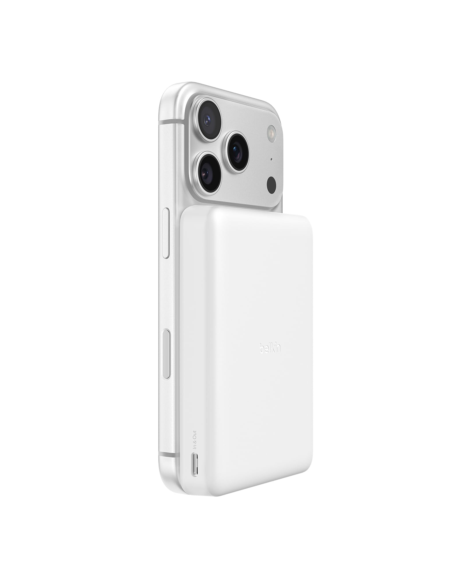 Belkin BoostCharge Batería Externa Magnética 10000mAh 1 Puerto USB-C Blanco | Power Bank 10000 mAh, Anillo Magnético, 2 Puertos USB-C, Cable Incluido, Autorizada como Equipaje de Mano, Batería Portátil