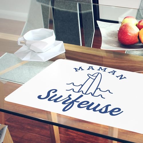Sets de table souples liège napperon blanc grand format basketball
