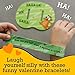 Peaceable Kingdom Valentines Cards for Kids Classroom, Set of 28 Valentines Day Gifts - Jokes Slap Bracelets