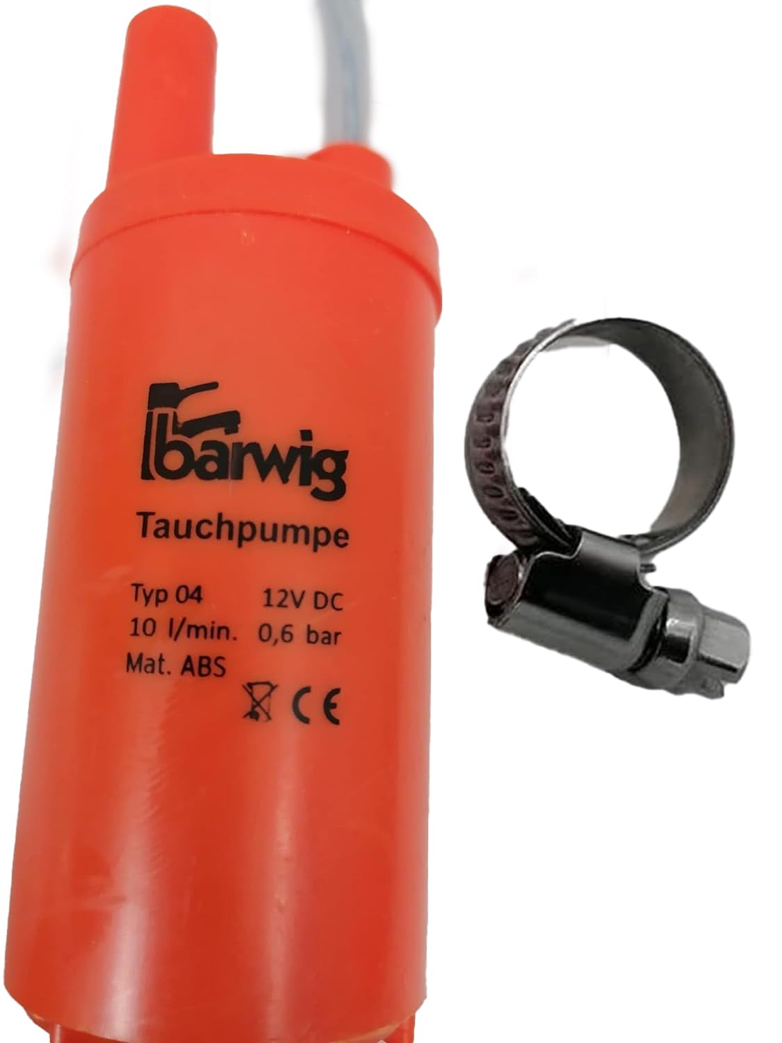 CR-MOESANCO® KIT Bomba de Agua BARWIG Sumergible de 12V con Abrazadera de Acero Inoxidable, Alto Flujo para Autocaravanas, Estanque, Acuario, Fuentes, Jardines de Agua, Sistemas Hidropónicos