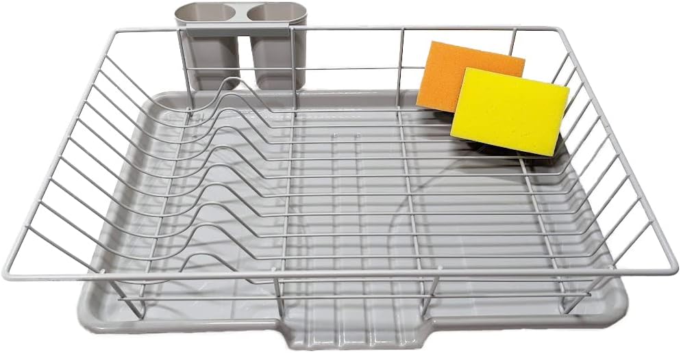 3 Pc Grey Dish Drying Rack Set Dish Rack Sink Drying
