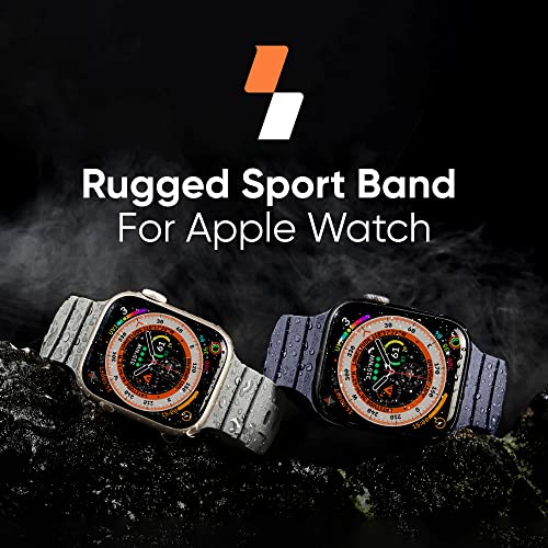 Image of Suitisbest Men's Grey Silicone Sport Apple Watch Band, Waterproof, Scratch-Resistant, 21mm Wide
