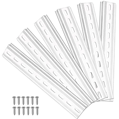 VooGenzek 6 PCS DIN Rail, DIN Mounting Rail C45 Aluminum, with 12 PCS Screws, for DIN Rail Terminal Series and Contactor 35 x 200 mm